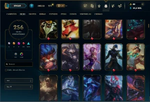 Unranked com TODOS os champs e 256 Skins ( JG / MID / TOP ) - League of Legends LOL