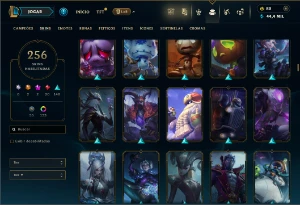 Unranked com TODOS os champs e 256 Skins ( JG / MID / TOP ) - League of Legends LOL