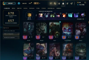 Unranked com TODOS os champs e 256 Skins ( JG / MID / TOP ) - League of Legends LOL