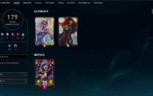 Esmeralda 4 com TODOS os champs e 179 skins mmr diamante - League of Legends LOL