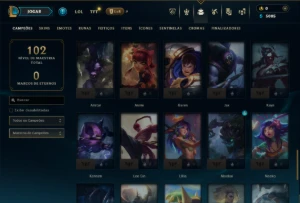 Ouro 2 com 60 Champs e 3 Skins - League of Legends LOL