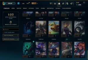 Ouro 2 com 60 Champs e 3 Skins - League of Legends LOL