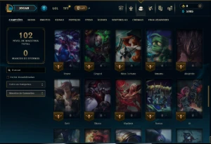 Ouro 2 com 60 Champs e 3 Skins - League of Legends LOL