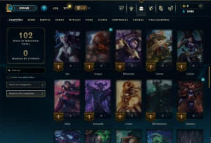 Ouro 2 com 60 Champs e 3 Skins - League of Legends LOL