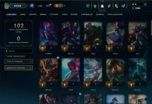 Ouro 2 com 60 Champs e 3 Skins - League of Legends LOL