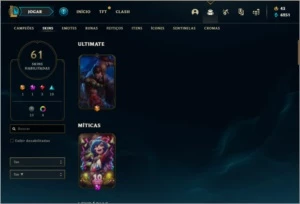 Conta gold 2 61 skins - League of Legends LOL