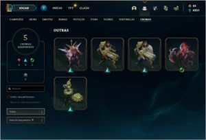 Conta gold 2 61 skins - League of Legends LOL