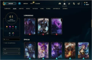 Conta gold 2 61 skins - League of Legends LOL
