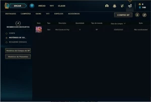Conta bronze 2 com 14 Skins e 35 Champs + 8 Espolios - League of Legends LOL
