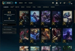 Conta bronze 2 com 14 Skins e 35 Champs + 8 Espolios - League of Legends LOL
