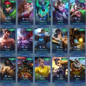 CONTA MOBILE LEGENDS 146 SKINS