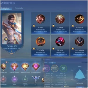 CONTA MOBILE LEGENDS 146 SKINS