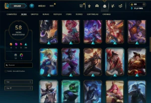 Platina 2 com 80 Champs e 58 Skins + 1 Mitica da Vayne - League of Legends LOL