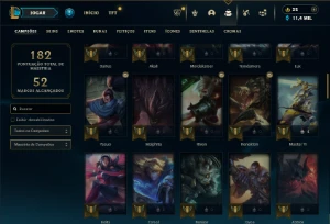 Platina 2 com 80 Champs e 58 Skins + 1 Mitica da Vayne - League of Legends LOL