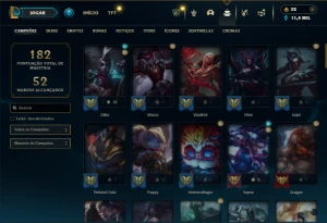 Platina 2 com 80 Champs e 58 Skins + 1 Mitica da Vayne - League of Legends LOL