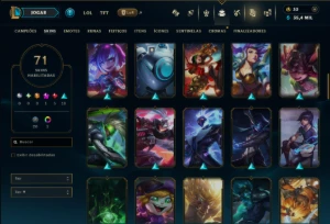 Unranked com 140 Champs e 71 Skins ( ADC / SUP / MID / JG ) - League of Legends LOL