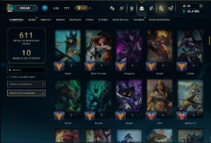 Unranked com 140 Champs e 71 Skins ( ADC / SUP / MID / JG ) - League of Legends LOL