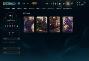 Unranked com 140 Champs e 71 Skins ( ADC / SUP / MID / JG ) - League of Legends LOL