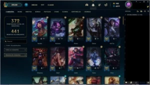 conta league of legends platina,70 skins LOL