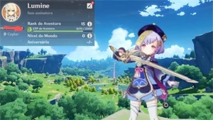 AR 15 Qiqi + Falcão com banner no garantido - Genshin Impact