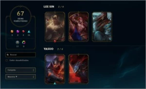 Conta platina 3, nivel 313, 67 skins! - League of Legends LOL