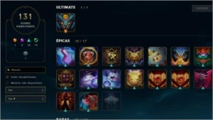 Conta platina 3, nivel 313, 67 skins! - League of Legends LOL