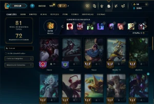 Unranked com 50 Champs e 15 Skins ( MAIN JG ) - League of Legends LOL