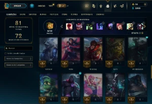 Unranked com 50 Champs e 15 Skins ( MAIN JG ) - League of Legends LOL