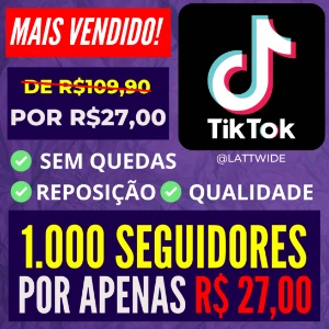 !Promoção! 1K Seguidores TikTok por apenas R$27,00 - Redes Sociais