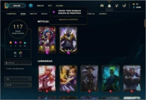 Conta diamante 4 com 150 champs, 117 skins ( MAIN ADC / MID) - League of Legends LOL