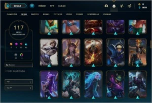 Conta diamante 4 com 150 champs, 117 skins ( MAIN ADC / MID) - League of Legends LOL