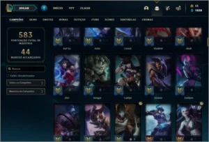 Conta diamante 4 com 150 champs, 117 skins ( MAIN ADC / MID) - League of Legends LOL