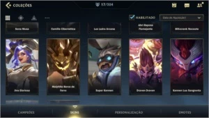 ESMERALDA I + 17 SKINS + 47 CAMPEÕES + 310 WILD CORES - League of Legends: Wild Rift LOL WR