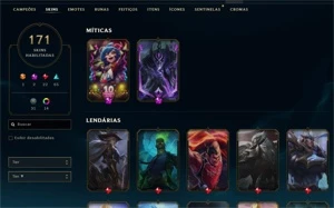CONTA DE LEAGUE OF LEGENDS P3-PANTHEON GUERREIRO DAS CINZAS LOL