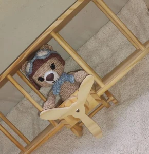 Enfeite para Porta Maternidade Urso Aviador - Artesanato e Personalizados