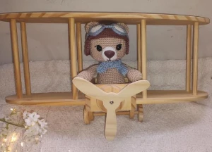 Enfeite para Porta Maternidade Urso Aviador - Artesanato e Personalizados