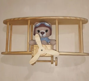 Enfeite para Porta Maternidade Urso Aviador - Artesanato e Personalizados