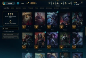 Platina 4 com 60 Champs e 12 Skins - League of Legends LOL