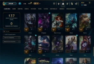 Platina 4 com 60 Champs e 12 Skins - League of Legends LOL