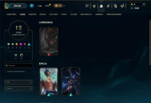 Platina 4 com 60 Champs e 12 Skins - League of Legends LOL