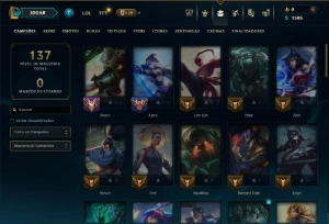 Platina 4 com 60 Champs e 12 Skins - League of Legends LOL