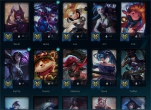 Conta lol com várias skins - League of Legends