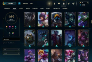 Platina 4 com TODOS os champs e 169 Skins + 2 Prestigios - League of Legends LOL