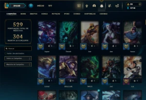 Platina 4 com TODOS os champs e 169 Skins + 2 Prestigios - League of Legends LOL