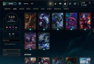 Platina 4 com TODOS os champs e 169 Skins + 2 Prestigios - League of Legends LOL