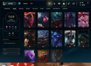 Platina 4 com TODOS os champs e 169 Skins + 2 Prestigios - League of Legends LOL