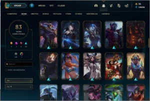 Conta De League of Legends Gold 4, 82 skins e 9 cromas. LOL