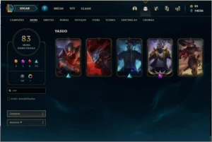 Conta De League of Legends Gold 4, 82 skins e 9 cromas. LOL