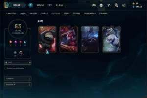 Conta De League of Legends Gold 4, 82 skins e 9 cromas. LOL