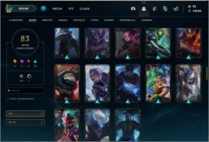 Conta De League of Legends Gold 4, 82 skins e 9 cromas. LOL